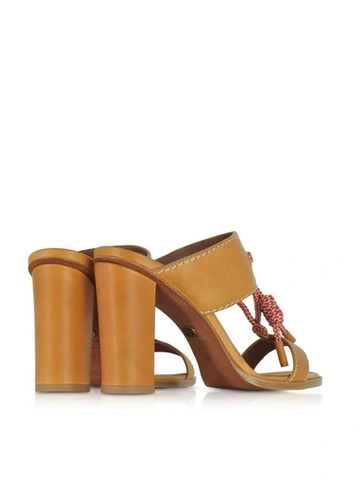 Shop Dsquared2 Camel Leather High Heel Sandals