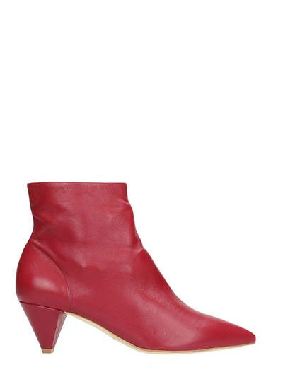 Shop The Seller Pointed Toe Red Calf Leather Ankle Boots