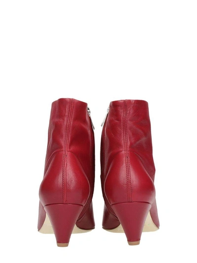 Shop The Seller Pointed Toe Red Calf Leather Ankle Boots