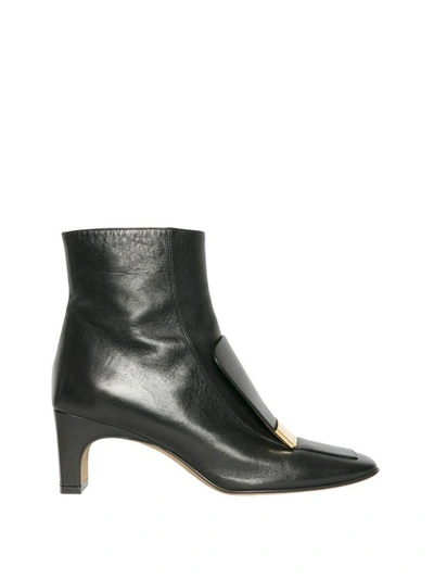 Shop Sergio Rossi Sr1 Leather Ankle Boot In Nero