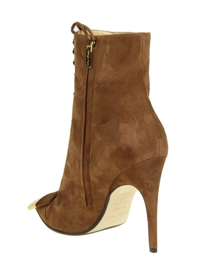 Shop Sergio Rossi Ankle Boots In Suede Color Suede In Toffee
