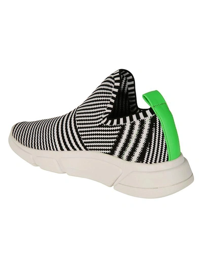Shop Kendall + Kylie Kendall+kylie Striped Pattern Slip-on Sneakers In Black/white/green