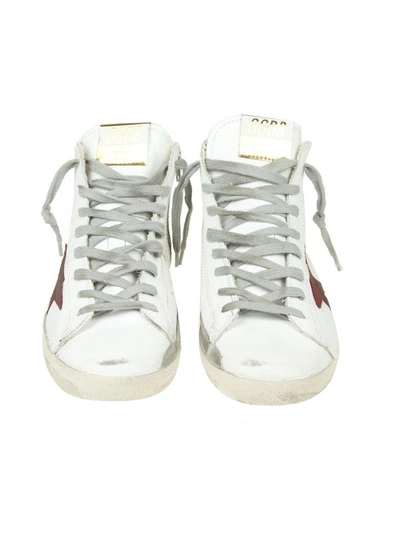 Shop Golden Goose "francy" Sneakers In White Leather With Gold Details