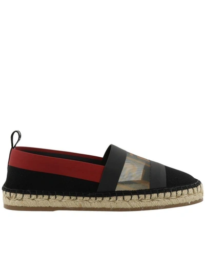 Shop Fendi Ff Espadrilles In Black-tabac