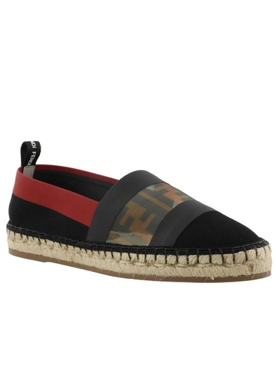 Shop Fendi Ff Espadrilles In Black-tabac