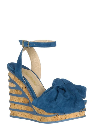 Shop Paloma Barceló Paloma Barcelo Iris Wedges In Blu-royal