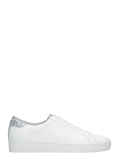 Shop Michael Kors Irving Lace Up White Leather Sneakers