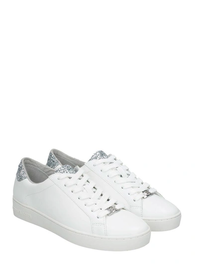 Shop Michael Kors Irving Lace Up White Leather Sneakers