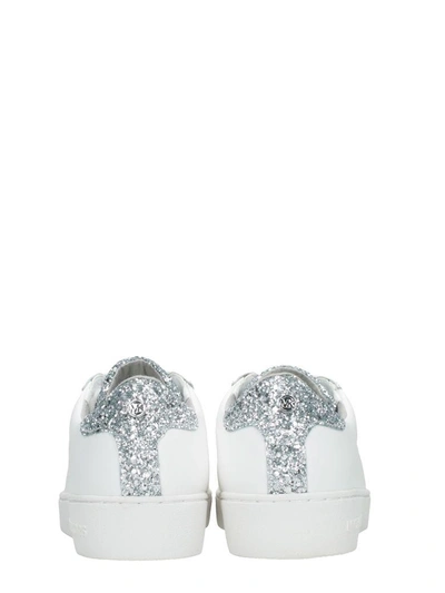 Shop Michael Kors Irving Lace Up White Leather Sneakers