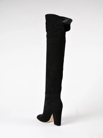 Shop Sergio Rossi Curved Knee High Boots In Black