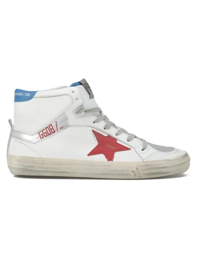 Shop Golden Goose 2.12 Sneaker In White Leather-red Star