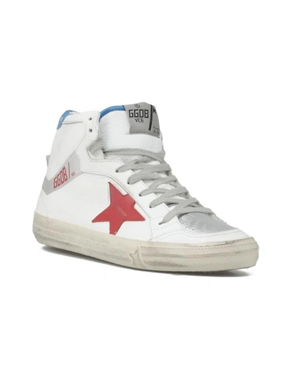Shop Golden Goose 2.12 Sneaker In White Leather-red Star