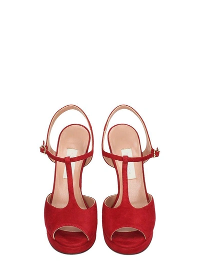 Shop L'autre Chose Plateau Red Suede Sandals