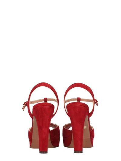 Shop L'autre Chose Plateau Red Suede Sandals