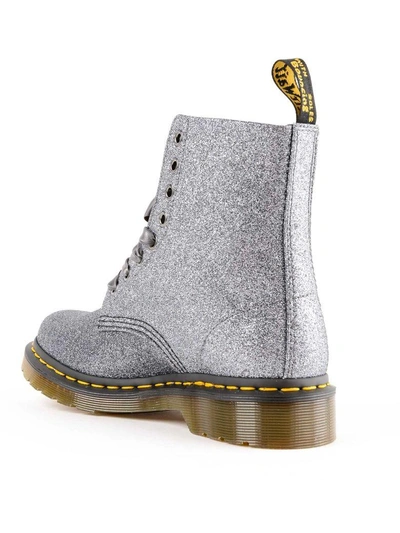 Shop Dr. Martens' Glitter Lace-up Boots In Pewter
