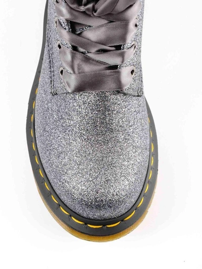 Shop Dr. Martens' Glitter Lace-up Boots In Pewter