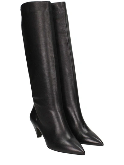 Shop The Seller Pointed Toe Black Calf Leather Boots
