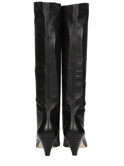 Shop The Seller Pointed Toe Black Calf Leather Boots