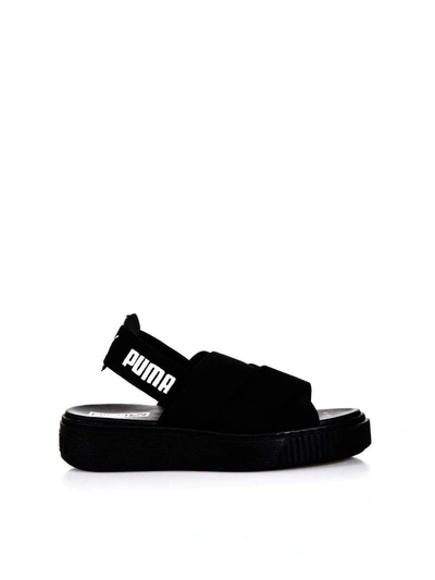 Shop Puma Black Elastic Straps Sandals