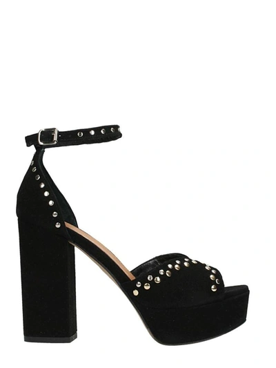 Shop Julie Dee Plateau Black Suede Sandals