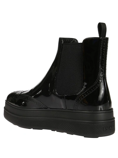 Shop Prada Platform Ankle Boots In Black