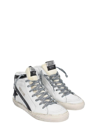 Shop Golden Goose Slide White Leather Sneakers