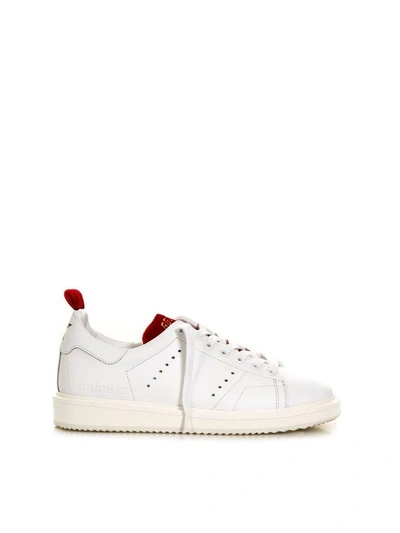 Shop Golden Goose White & Red Starter Sneaker In Leather In White/red