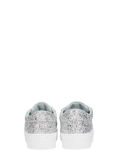 Shop Chiara Ferragni Silver Glitter Low Top Sneakers