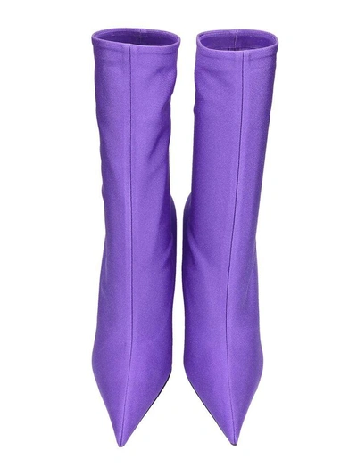 Shop Balenciaga Knife Booties In Viola