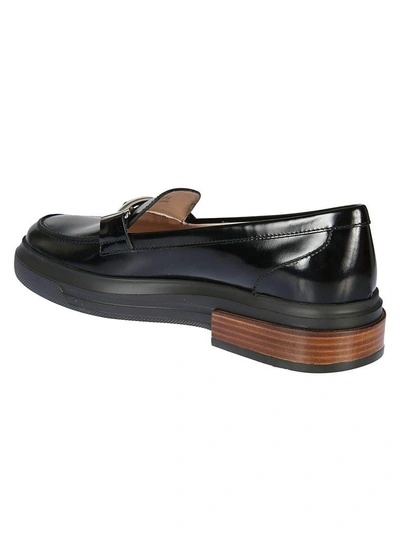 Shop Tod's Double T Mocassin Loafers In Nero