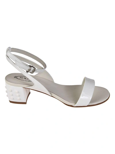 Shop Tod's Classic Sandals In White