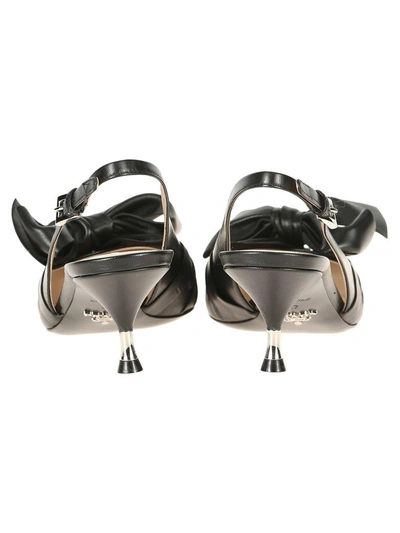 Shop Prada Sling Back Show In Black