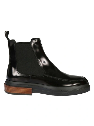 Shop Tod's Leather Ankle Boots In Nero