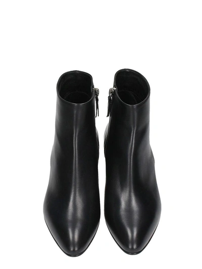 Shop Casadei Black Calf Leather Ankle Boots