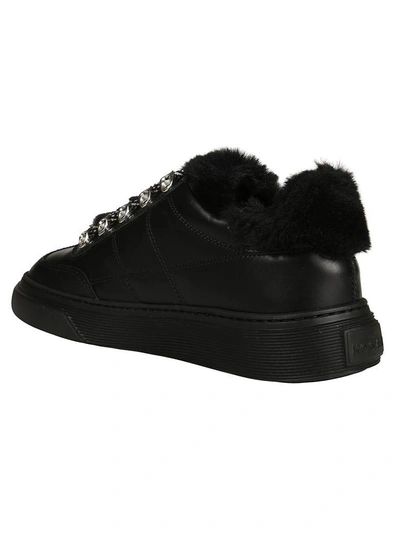 Shop Hogan Fur Sneakers In Black