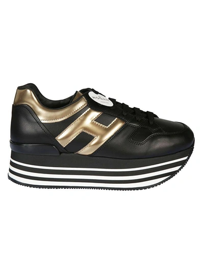 Shop Hogan Maxi H222 Platform Sneakers In Nero/albicocca