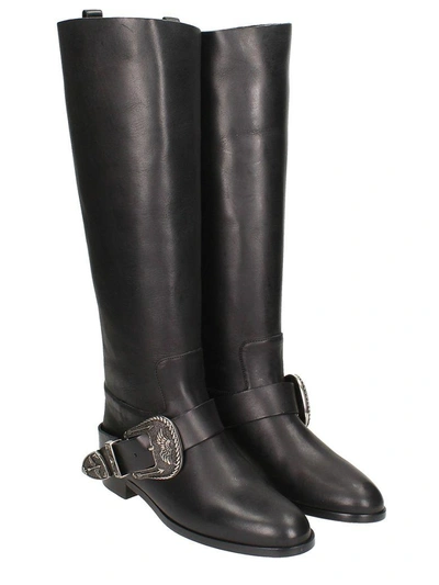 Shop Red Valentino Black Leather Boots