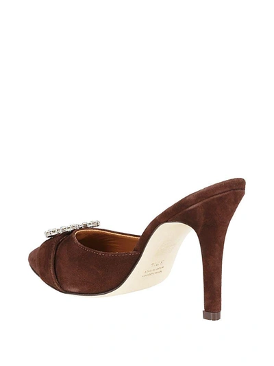 Shop Paris Texas Heart Detail Mules In Brown