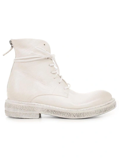 Shop Marsèll Zip Combat Boots In Bianco Optical White