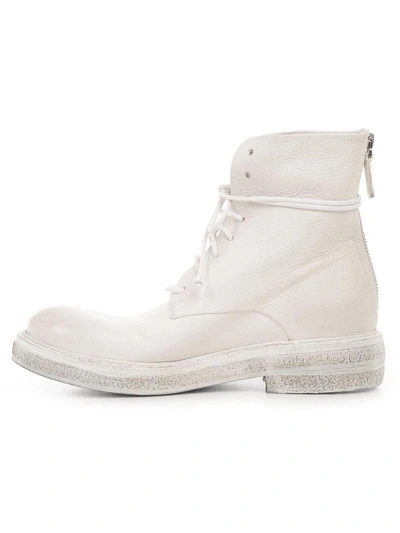 Shop Marsèll Zip Combat Boots In Bianco Optical White