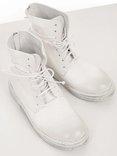 Shop Marsèll Zip Combat Boots In Bianco Optical White