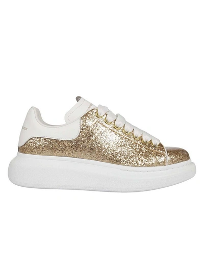 Shop Alexander Mcqueen Glitter Sneakers In Oro