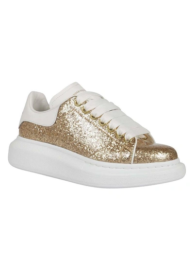 Shop Alexander Mcqueen Glitter Sneakers In Oro