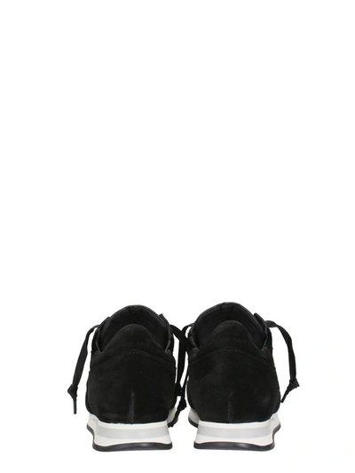 Shop Philippe Model Tropez Velvet Black Sneakers