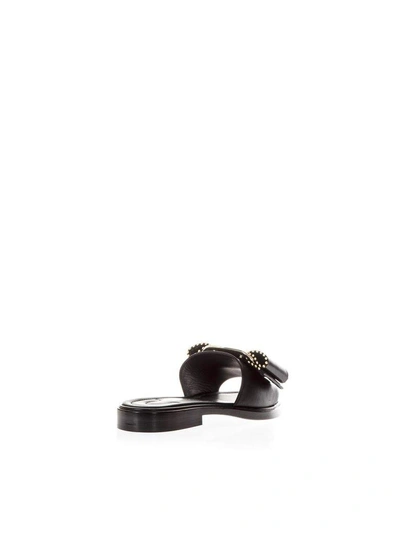 Shop Ferragamo Vara Black Bow Sandals In Leather