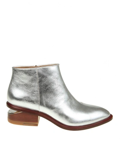 Shop Alexander Wang Kori Ankle Boot In Silver Leather