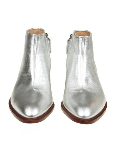 Shop Alexander Wang Kori Ankle Boot In Silver Leather