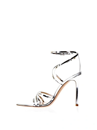 Shop Gianvito Rossi Metarge Silver Sandals In Leather