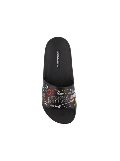 Shop Dolce & Gabbana Slide Sandals In Black/others Colours