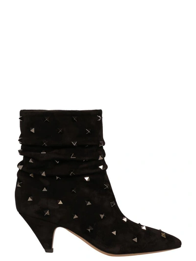 Shop Valentino Rockstud Boots In 0no